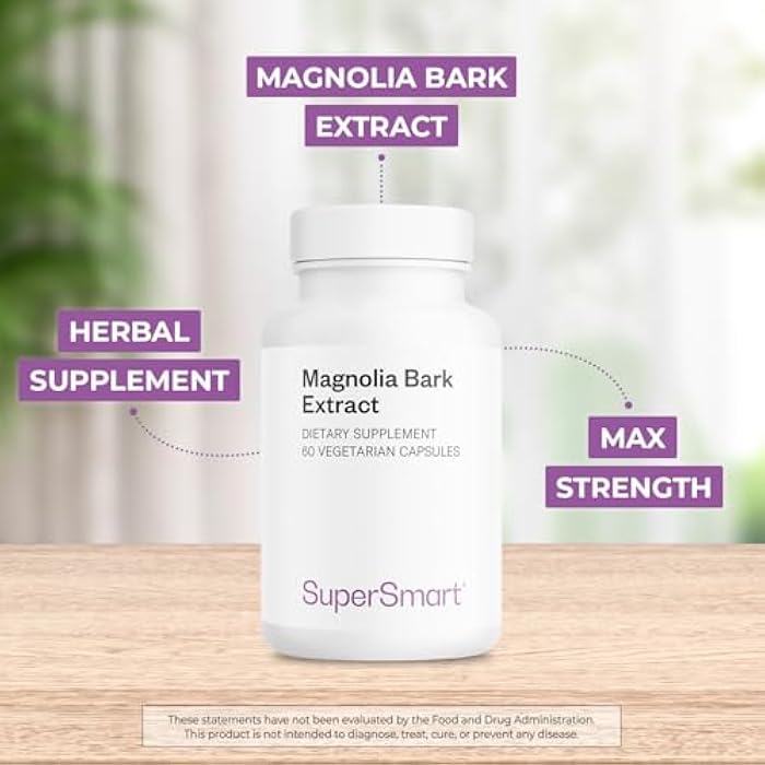 Supersmart - Magnolia Bark Extract (Max Strength) 300mg per Day - 90% Honokiol & Magnolol - Magnolia Bark Supplement | Non-GMO & Gluten Free - 60 Vegetarian Capsules - Image 3