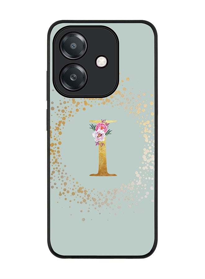 Stylizedd For Oppo A5i Case,Slim fit Camera Protection, Shockproof Thin Phone cover  - Custom Monogram Floral - I  (Light Grey )