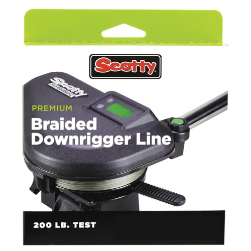 Scotty #2700K Power Braid Downrigger Line (200-Pound Test) 200-Foot Spool w/ Kit , Black - Image 1
