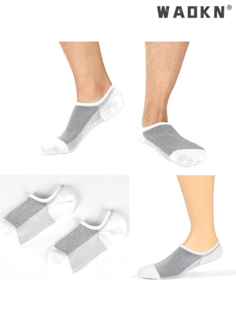 WAOKN Mens Ankle Athletic Socks, Low Cut Breathable Running Socks, Comfort Sports Trainer Socks, Cotton Casual Non-Slip No Show Socks for Men and Women, Invisible Crew Boat Socks, 6Pairs  - Image 4