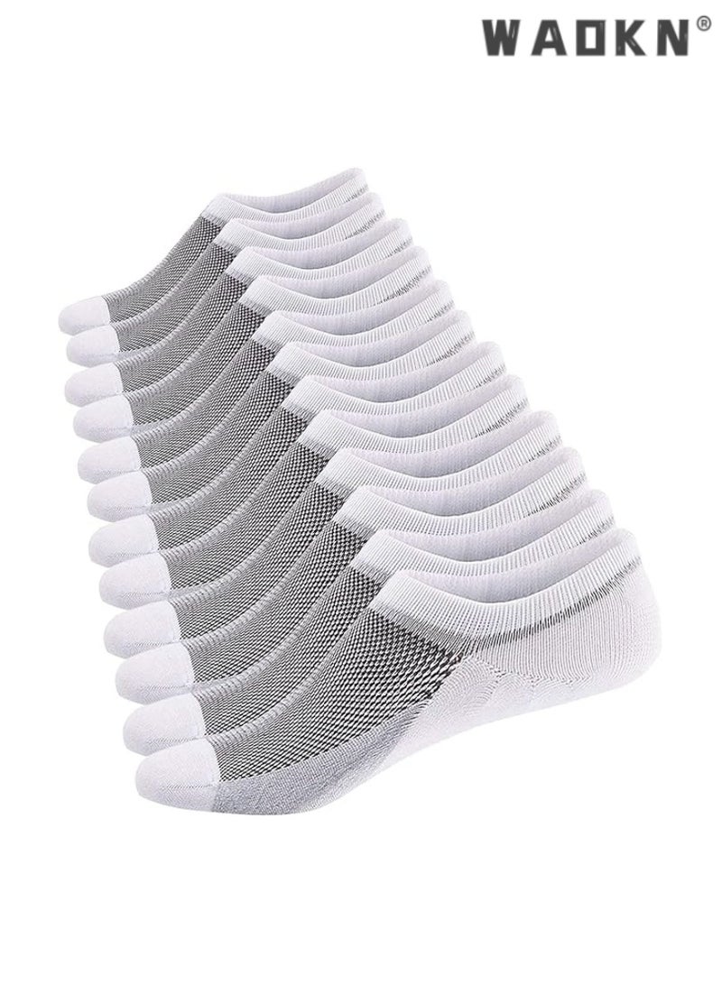 WAOKN Mens Ankle Athletic Socks, Low Cut Breathable Running Socks, Comfort Sports Trainer Socks, Cotton Casual Non-Slip No Show Socks for Men and Women, Invisible Crew Boat Socks, 6Pairs  - Image 1