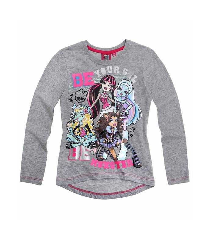 مونستر هاي تي شيرت Monster High بأكمام طويلة مصنوع من القطن بنسبة 100% من Kids TV - Image 1