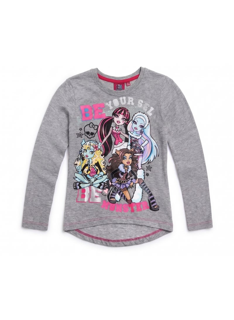 مونستر هاي تي شيرت Monster High بأكمام طويلة مصنوع من القطن بنسبة 100% من Kids TV - Image 1