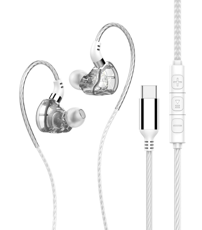 caijin Type-C Wired headphones, HiFi in-ear dynamic driver,Noise Reduction 3.5mm Stereo,deep bass,with Mic Sports Subwoofer Music Headset - Image 1