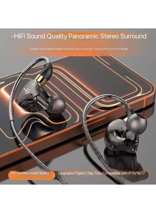 caijin Type-C Wired headphones, HiFi in-ear dynamic driver,Noise Reduction 3.5mm Stereo,deep bass,with Mic Sports Subwoofer Music Headset - Image 5