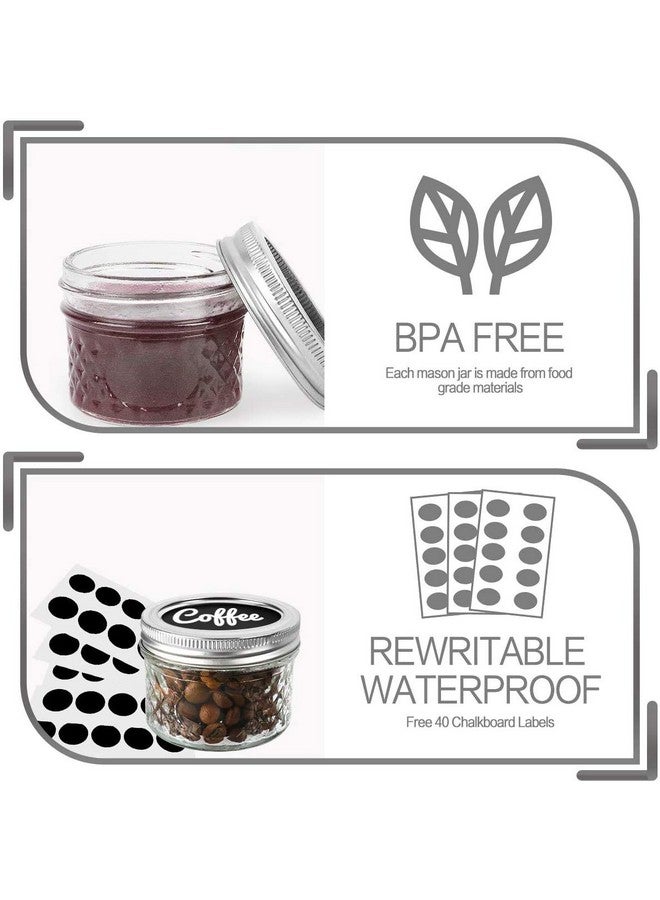 Ash & Roh® - Regular Mouth Mini Mason Jars with Lids Glass Canning Jars Ideal for Food Storage, Jam, Body Butters, Wedding Favors, DIY Magnetic Spice [100 ml] (2) - Image 3