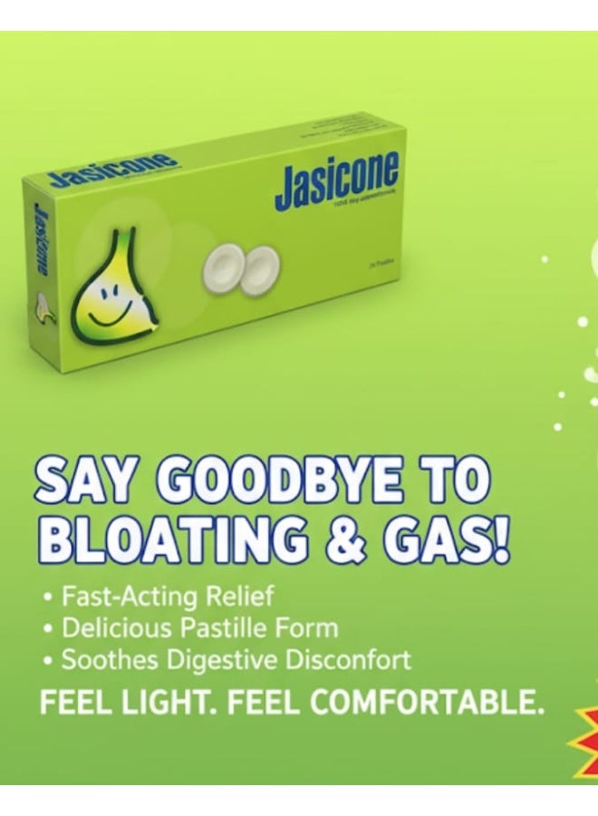 Jasicone Tablets 20’s – Digestive Comfort & Gas Relief Tablets for Bloating, Stomach Support & Daily Digestive Care