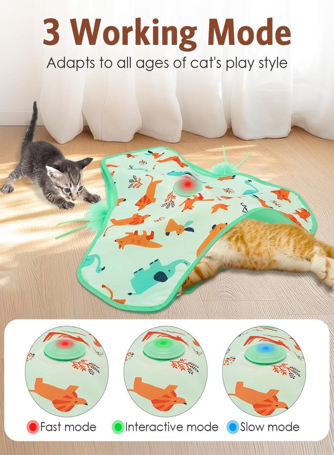 Temracha Interactive Cat Toy, Automatic Kitten Cat Toys for Indoor Bored Adult Cats, Rechargeable Cat Toys with Motion Activated, Real Mouse Squeaky, Moving Concealed Feathers, Hide & Seek - Image 3