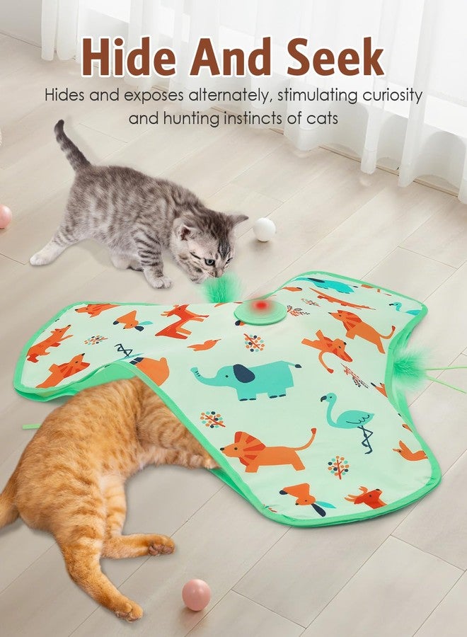 Temracha Interactive Cat Toy, Automatic Kitten Cat Toys for Indoor Bored Adult Cats, Rechargeable Cat Toys with Motion Activated, Real Mouse Squeaky, Moving Concealed Feathers, Hide & Seek - Image 2
