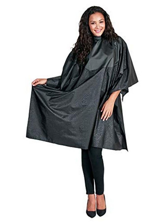 Betty Dain - Multi Purpose Coloring/Styling Cape With Chemicalproof Panel Lightweight Chemical Resistant Nylon Chemical Proof Panel Snap Closure 54 X 60 Inches Black - Image 1