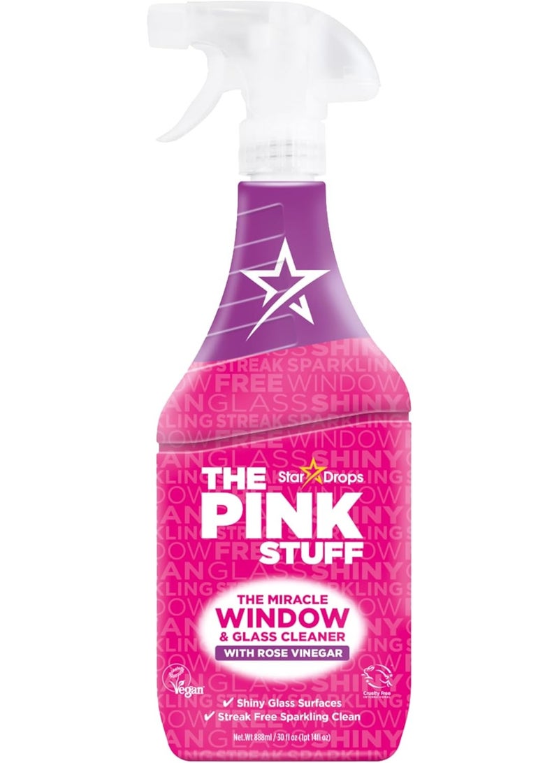 THE PINK STUFF The Pink Stuff Miracle Window Cleaner Spray, 30 fl oz â Now 20% More! Streak-Free Glass & Mirror Cleaner for Crystal Clear Shine â Cuts Through Grease, Fingerprints & Smudges with Ease - Image 1