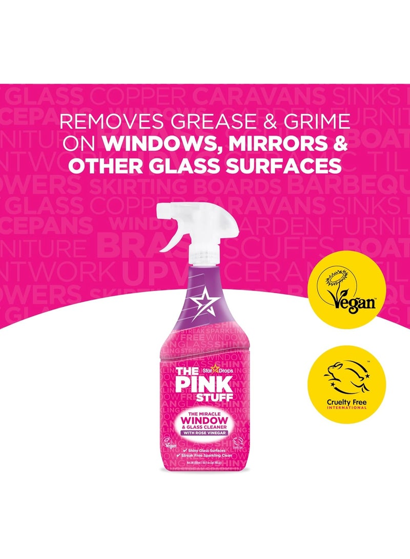 THE PINK STUFF The Pink Stuff Miracle Window Cleaner Spray, 30 fl oz â Now 20% More! Streak-Free Glass & Mirror Cleaner for Crystal Clear Shine â Cuts Through Grease, Fingerprints & Smudges with Ease - Image 2