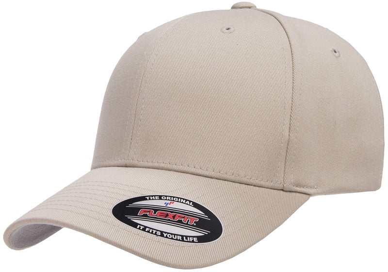 Flexfit Men's Wooly Combed Twill Fitted Baseball Cap, Stone, Small-Medium - Image 1