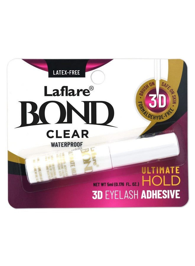 Laflare 3D Eyelash Bond Ultimate Hold Adhesive Waterproof Latexfree Formaldehyde Free Brush On Eyelash Glue (Clear) - Image 1