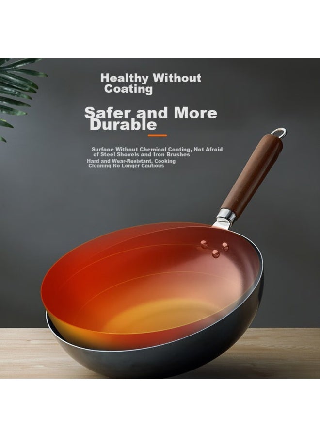 Joyoung Wok, Iron Pan, Healthy Non-coated Pure Iron Pan, Rust-resistant, Suitable For Stir-frying, Compatible With Stove, 32cm - Image 1