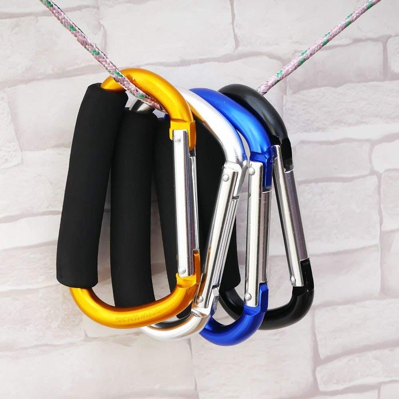 Newraturner Large Stroller Hooks for Mommy, 2 pcs Carabiner Stroller Hook Organizer for Hanging Purses, Diaper Bag, Shopping Bags. Clip Fits Single/Twin Travel Systems, Car Seats (Blue+Green) - Image 4