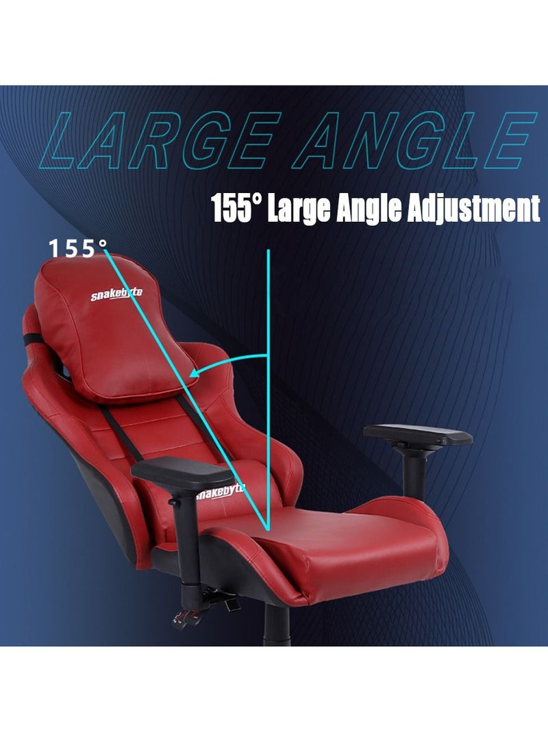Arabest PC Gaming Racing Style Office Computer Chairs Seat,Height Adjustable, with Ergonomic Head Pillow and Lumbar Support(Red) - Image 4