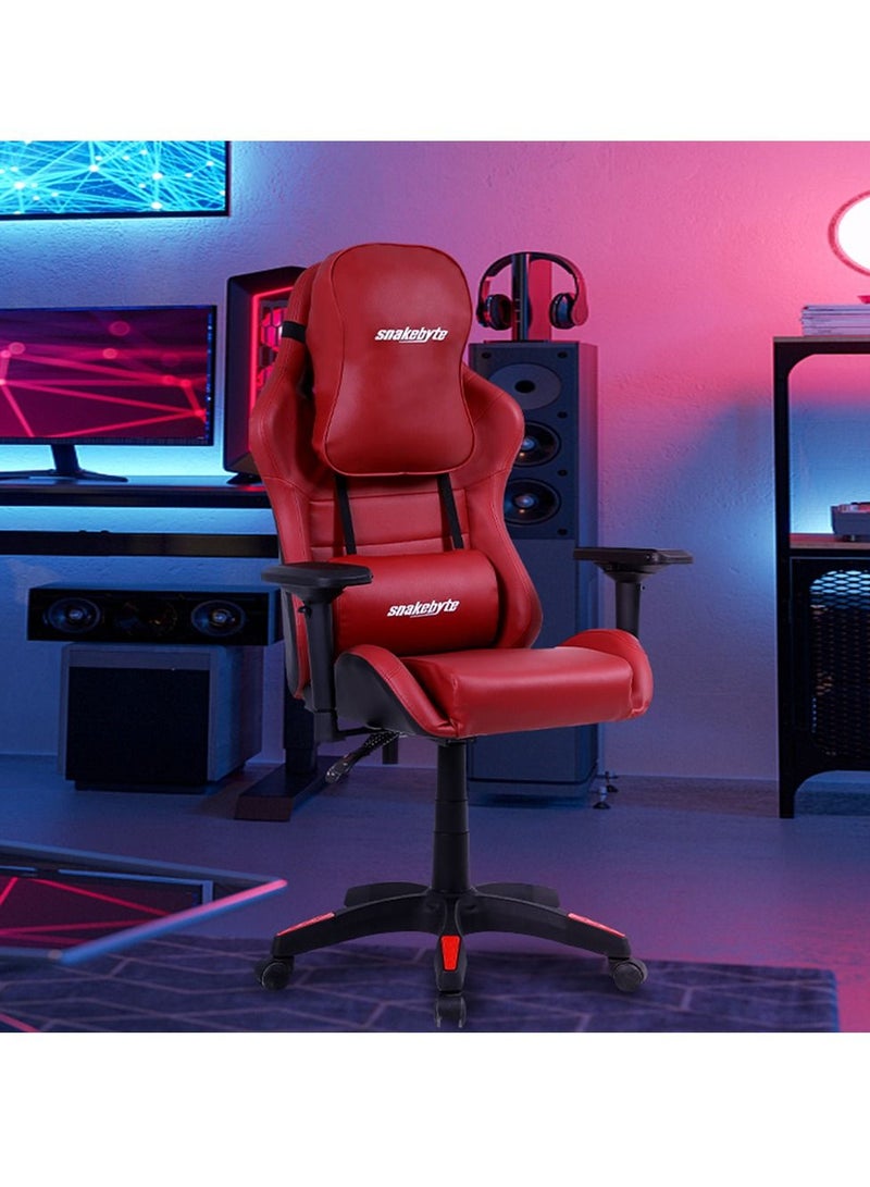 Arabest PC Gaming Racing Style Office Computer Chairs Seat,Height Adjustable, with Ergonomic Head Pillow and Lumbar Support(Red) - Image 3