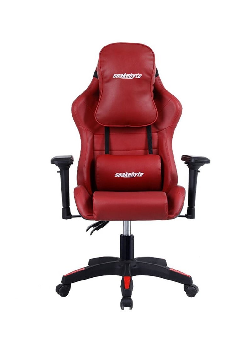 Arabest PC Gaming Racing Style Office Computer Chairs Seat,Height Adjustable, with Ergonomic Head Pillow and Lumbar Support(Red) - Image 1