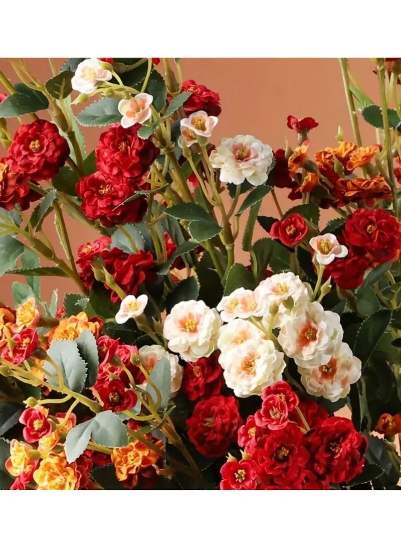 6-Piece Mixed Color Artificial Rose Stems For Vase Decor, Realistic Faux Flowers For Home, Weddings And Parties - Image 5