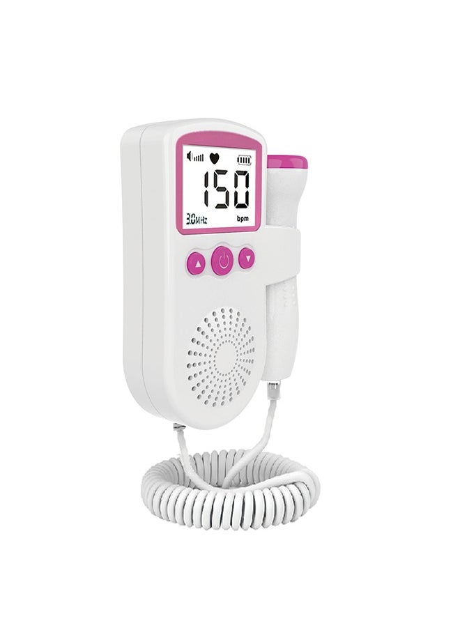 Generic Fetal Heart Rate Detector, Portable Fetal Heart Rate Detector, Home Doppler Meter With LCD Display, For Monitoring Baby's Heartbeat At Home,pink  - Image 1