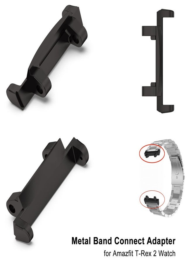Lijinlan Metal Watch Band Adapter Fit for Amazfit T-Rex 2 Watch Connector with Screw Rod Link Bar Screwdrivers Remove Tool Clasp Connect 22mm Strap for Amazfit T-Rex2 Accessory (Black) - Image 2
