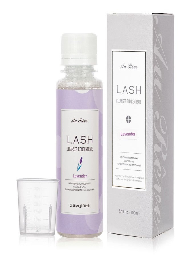 AuReve Eyelash Cleanser Concentrate 100ml Eyelash Extension Cleanser Inside the Eyelash Extension Kit Oil-Free Eyelash Extension Shampoo Perfect for Salon-Can Make Ten 60ml bottles of Lash Shampoo，Lavender - Image 1