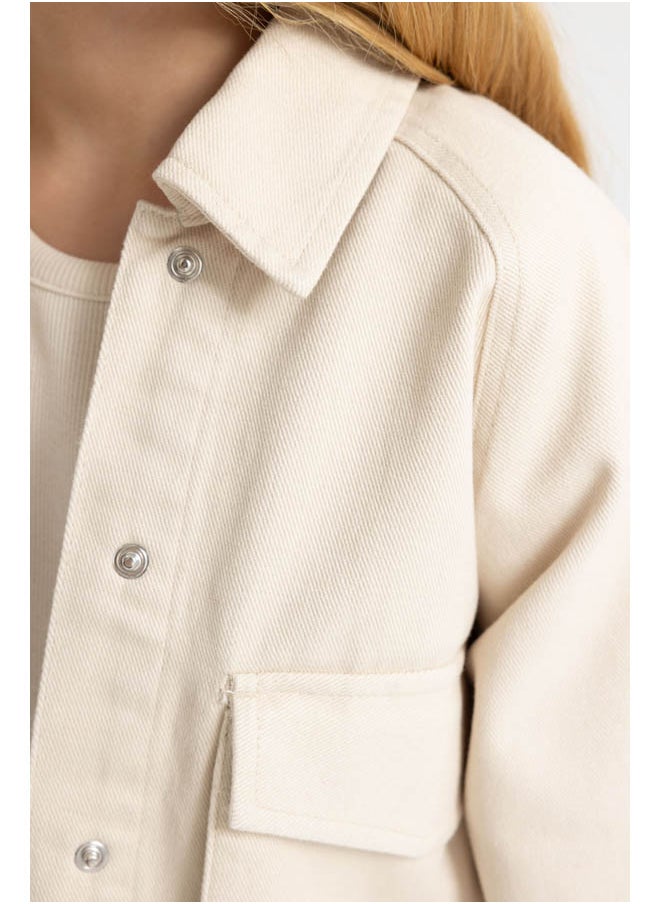 DeFacto - Girl Shacket Woven Long Sleeve Shirt - Image 1
