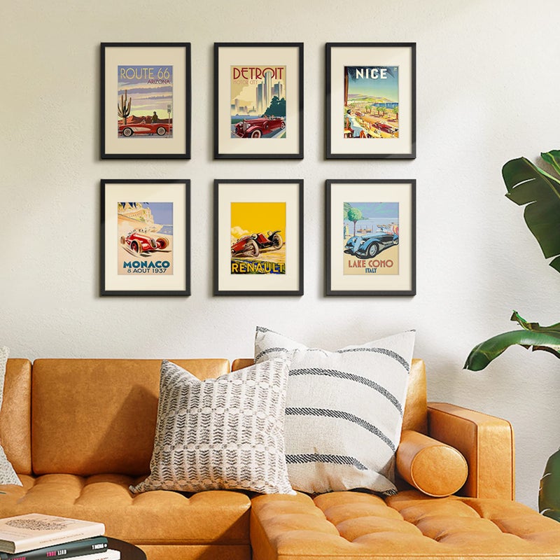 upsimples 12x16 Picture Frame Set of 5, Display Pictures 8.5x11 with Mat or 12 x 16 Without, Wall Gallery Poster Frames, Black - Image 2