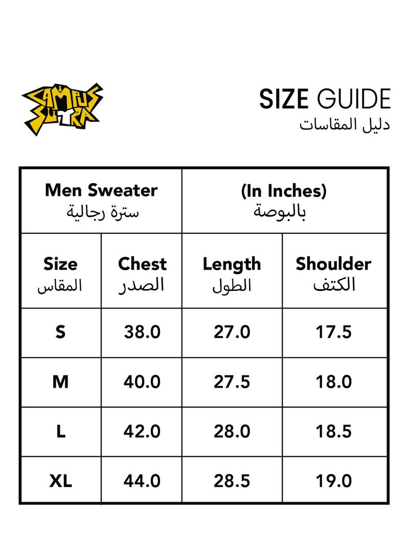 Campus Sutra Men's Onyx Black Solid Knitted Pullover Sweater  - Image 4