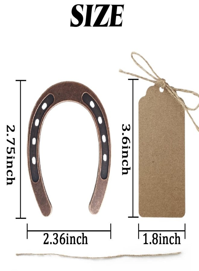 NSBELL 10PCS Lucky Horseshoe Wedding Favors with Kraft Tag, Vintage Metal Mini Horseshoe Decorations for Rustic Wedding Birthday Party Decorations - Image 4