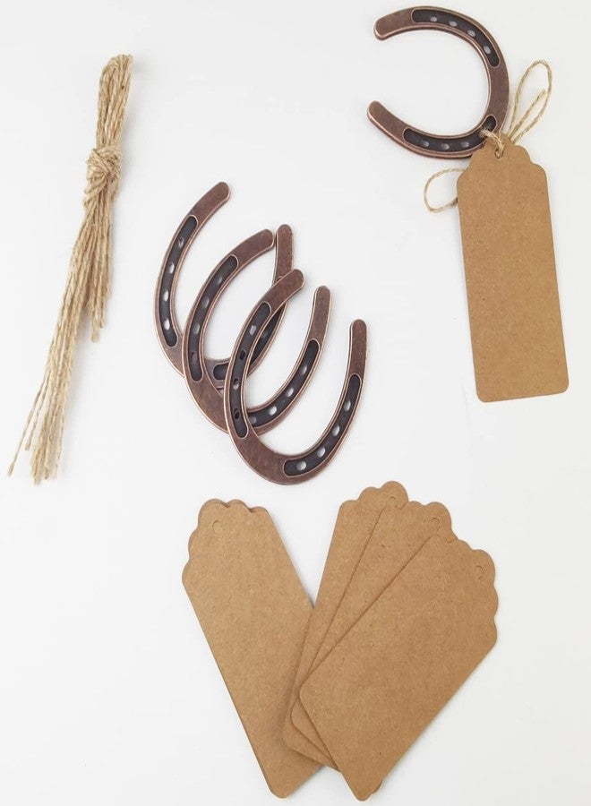 NSBELL 10PCS Lucky Horseshoe Wedding Favors with Kraft Tag, Vintage Metal Mini Horseshoe Decorations for Rustic Wedding Birthday Party Decorations - Image 5