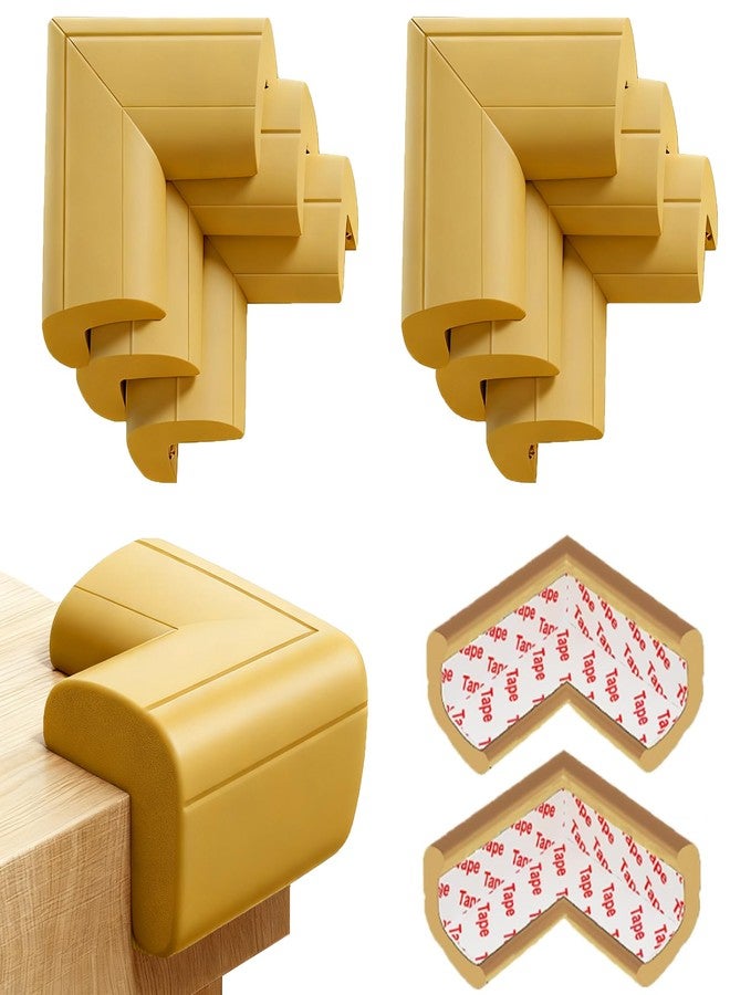 Dekukar 8 Pack Large Table Corner Protector for Kids, Baby Proofing Soft Rubber Foam Cushion Corner Covers, Heavy-Duty Corner Bumper Guards for Furniture Stair Cabinet Fireplace - Pre-Taped, Light Brown - Image 1