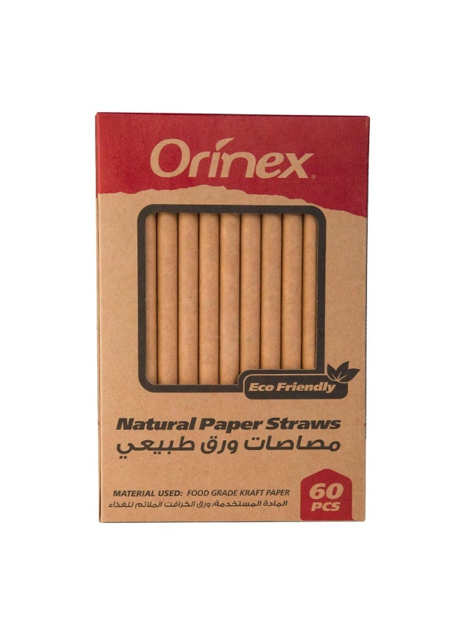 أورينيكس قشات ورقية طبيعية من أورينكس - صديقة للبيئة، 60 قطعة