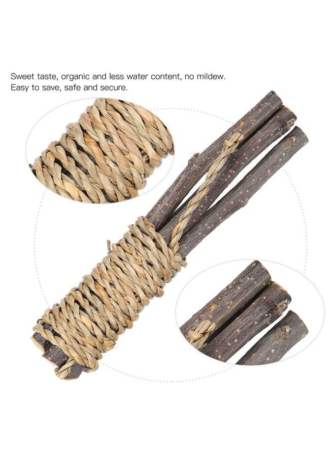 جلوجلو ألعاب مضغ للحيوانات الصغيرة من GLOGLOW، 5 قطع من أعواد خشب التفاح وحبال العشب وألعاب التسنين للأضراس للسناجب والأرانب وخنازير غينيا والشنشيلة والهامستر وعصي التنمر - Image 3