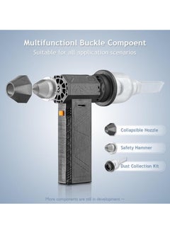Bukela 3-In-1 Mini Jet Dry Blower, 130000 RPM Portable Mini Jet Blower, Vacuum Cleaner & Safety Hammer, 52M/S Wind Speed, Portable Rechargeable Cordless Compressed Air Duster Cleaner  - Image 2