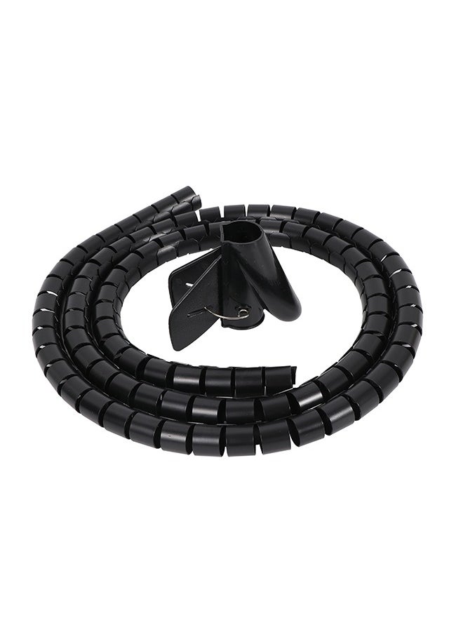 LAWAZIM - Coiled Tube Cable Sleeve - 1.5mx22mm, Black - Flexible Cable Organizer for Home Office, TV, PC, and Car, Durable Wire Management Sleeve for HDMI, USB, Power Cords, Ethernet Home Theater Cables - Image 1