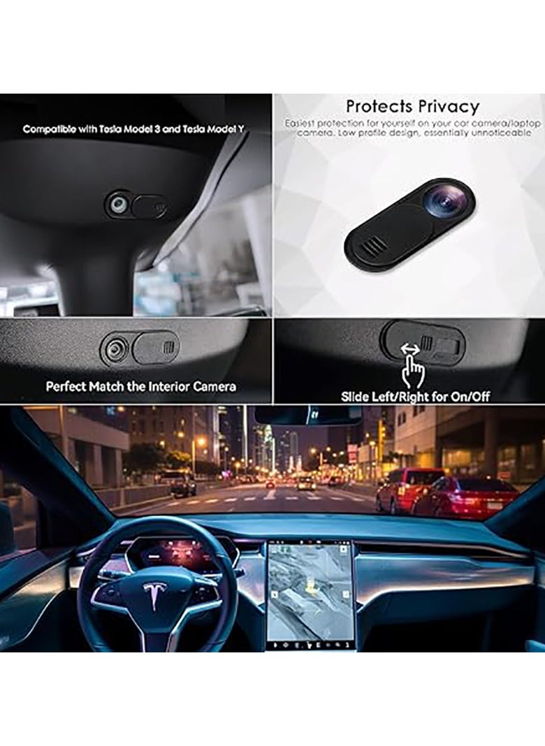 Three camera privacy switches, compatible with Tesla Model 3 Y X S car camera head cover slider ultra-thin camera shield protector, webcam privacy protection