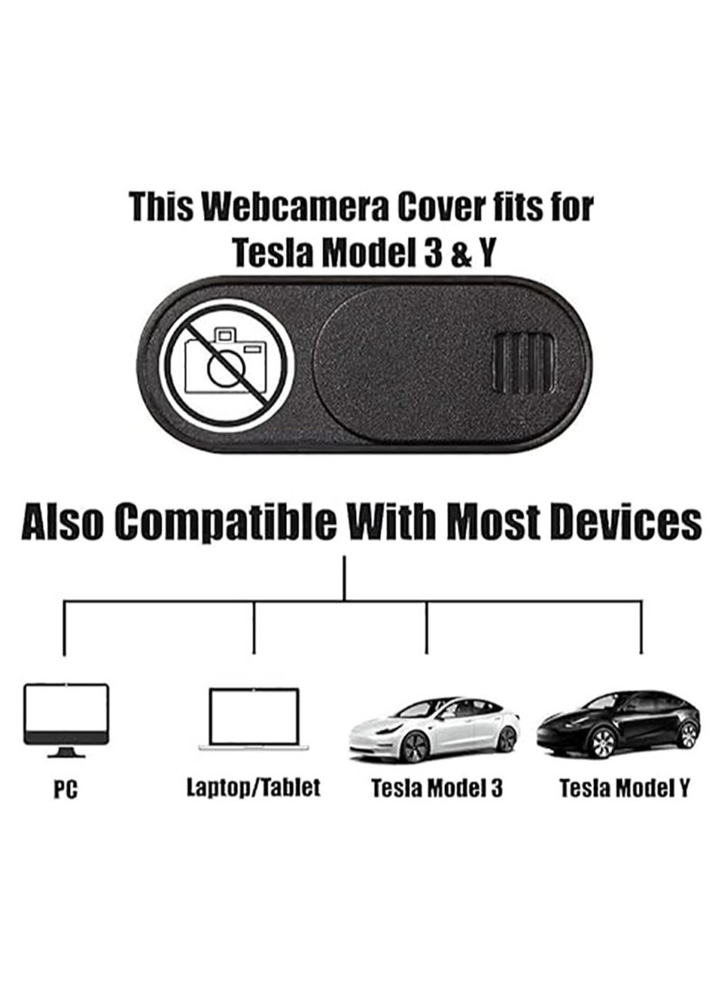 Three camera privacy switches, compatible with Tesla Model 3 Y X S car camera head cover slider ultra-thin camera shield protector, webcam privacy protection
