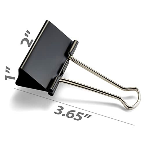 Officemate Large Binder Clips, 2 inch Wide, 1 inch Capacity, Box of 12 (99100) - Image 2