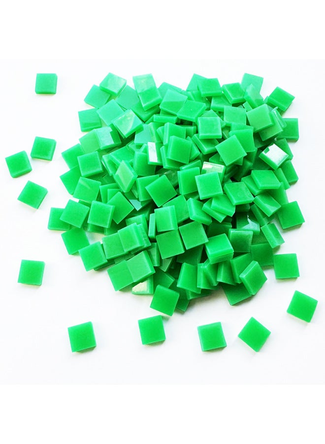 200g 1.0 Square Acrylic Mosaic Colored Plexiglass Handmade Diy Material Package Table Lamp Patch-Colour:Light Green Translucent [200g, About 684 Capsules]  - Image 1