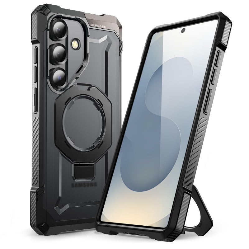 SUPCASE for Samsung Galaxy S25 Case with Stand (Unicorn Beetle Grip), [Compatible with MagSafe] [Military-Grade Drop Protection] Heavy Duty Shockproof Magnetic Phone Case for Galaxy S25 6.2", Black - Image 1