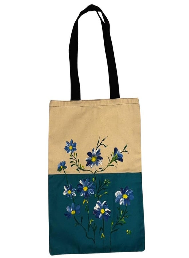 SwapKreations Handpainted Floral Multicolour Tote Bag - 100% Cotton, Eco-Friendly, Reusable Bag for Women & Girls Multicolour 5 - Image 1
