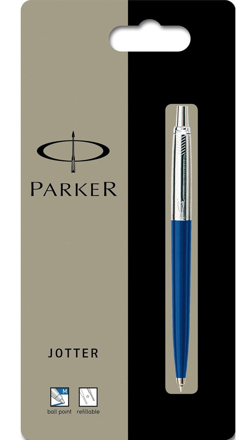 Parker Jotter Blue Ball Pen with Chrome Trims