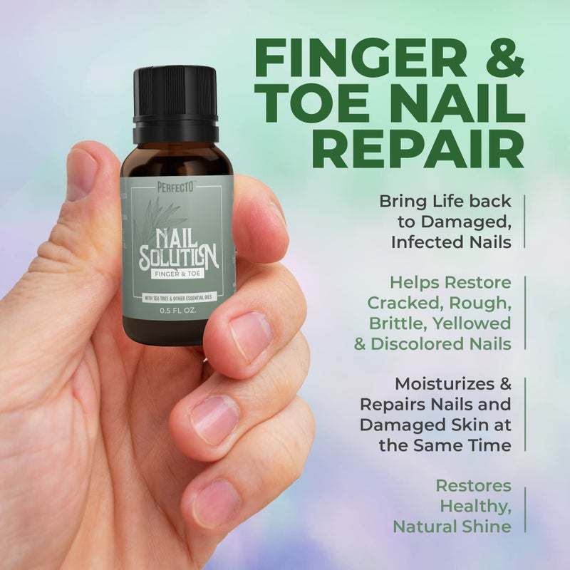 Perfecto Toenail Treatment with Tea Tree Oil - Fingernail and Toe Nail Treatment Extra Strength - Nail Repair Foot Nail Treatment - Renews Foot, Yellow & Cracked Nails - Image 5