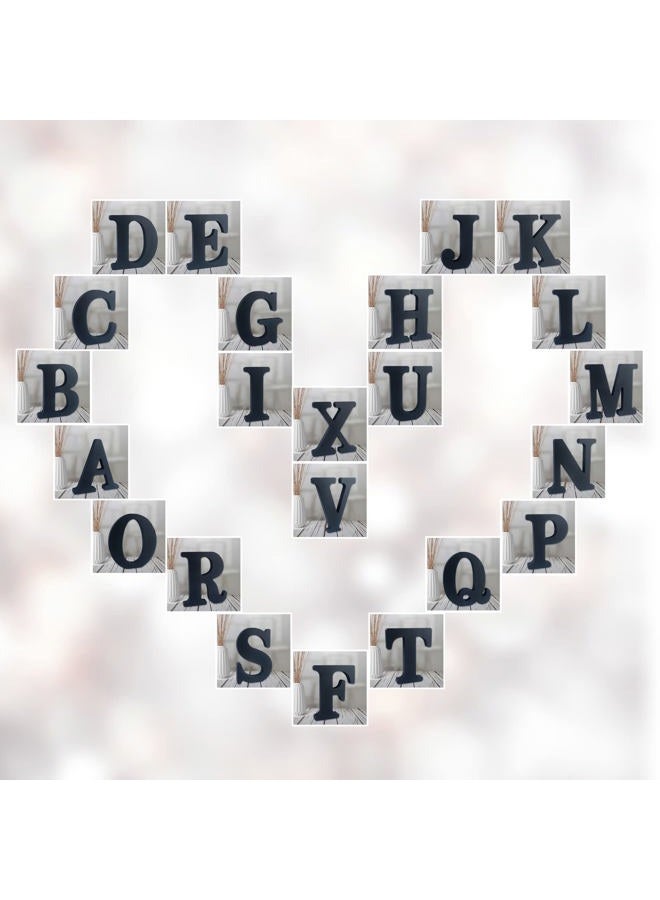AOCEAN 6 Inch Black Wood Letters, Unfinished Wood Letters for Wall Decor Decorative Standing Letters Slices Sign Board Decoration for Craft Home Party Projects (M) - Image 5