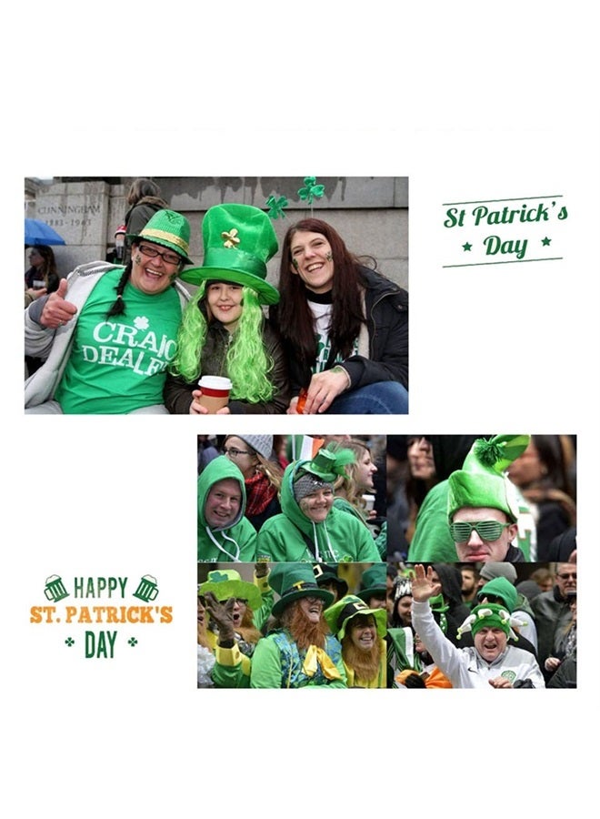 Fexo St Patricks Day Tattoos 10 Sheets 60+ Styles Shamrock Tattoos St. Patrick's Day Accessories Party Favors Decorations-A HIT for Your Event - Image 1