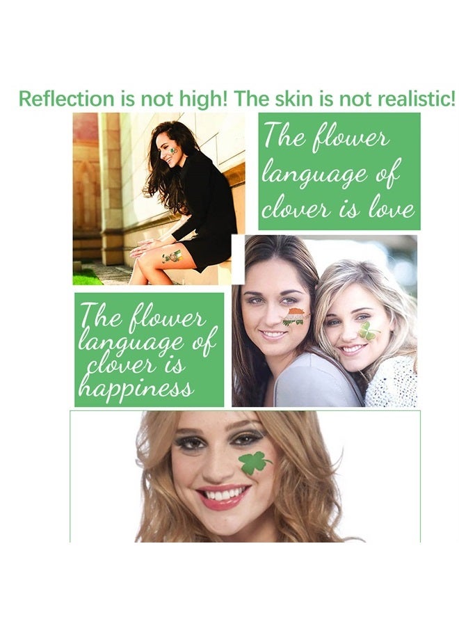 Fexo St Patricks Day Tattoos 10 Sheets 60+ Styles Shamrock Tattoos St. Patrick's Day Accessories Party Favors Decorations-A HIT for Your Event - Image 3