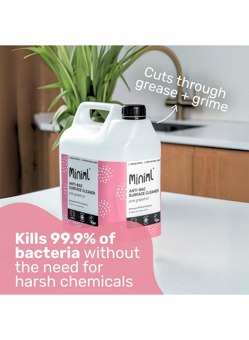 Miniml Antibacterial Surface Cleaner 5L Refill – Grapefruit Scented Multi-Purpose Disinfectant, Natural Plant-Based, Vegan & Cruelty-Free Anti-Bac Cleaning Formula Bulk Buy - Image 3