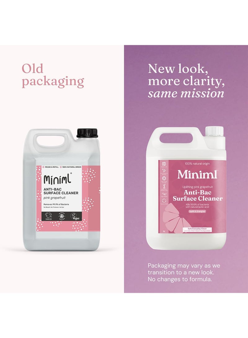 Miniml Antibacterial Surface Cleaner 5L Refill – Grapefruit Scented Multi-Purpose Disinfectant, Natural Plant-Based, Vegan & Cruelty-Free Anti-Bac Cleaning Formula Bulk Buy - Image 2